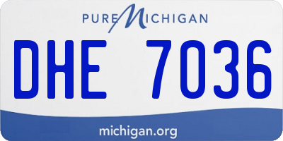 MI license plate DHE7036