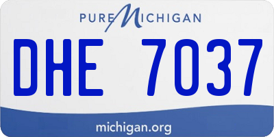 MI license plate DHE7037