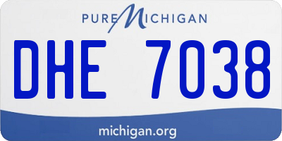 MI license plate DHE7038
