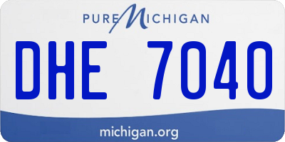 MI license plate DHE7040