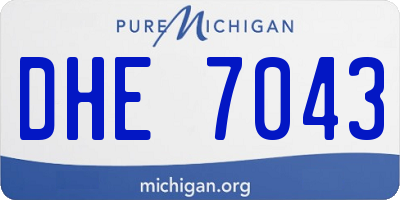 MI license plate DHE7043
