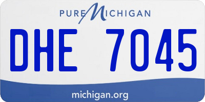 MI license plate DHE7045