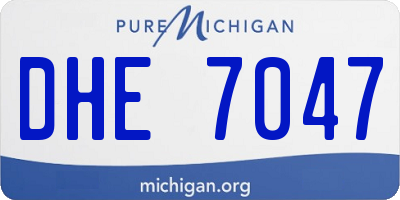 MI license plate DHE7047