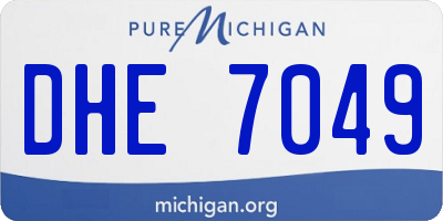 MI license plate DHE7049