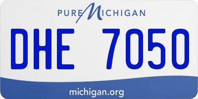 MI license plate DHE7050