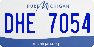 MI license plate DHE7054