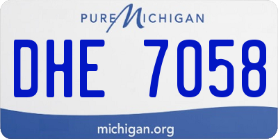 MI license plate DHE7058