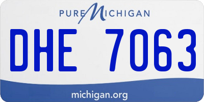 MI license plate DHE7063