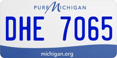 MI license plate DHE7065
