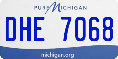 MI license plate DHE7068