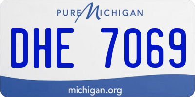 MI license plate DHE7069