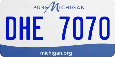 MI license plate DHE7070