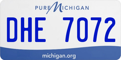 MI license plate DHE7072