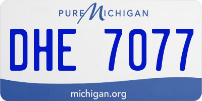 MI license plate DHE7077