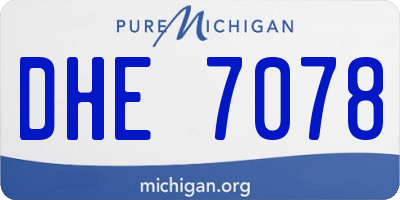 MI license plate DHE7078