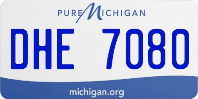 MI license plate DHE7080