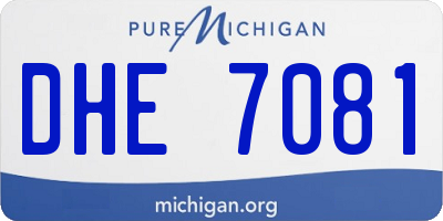 MI license plate DHE7081