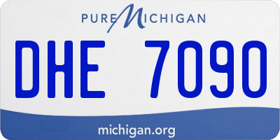 MI license plate DHE7090