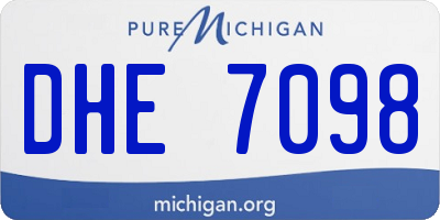MI license plate DHE7098