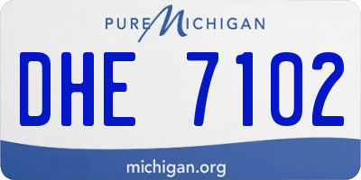 MI license plate DHE7102