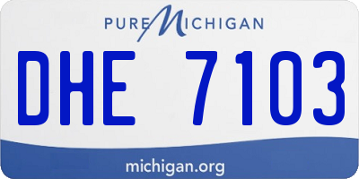 MI license plate DHE7103