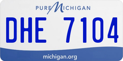 MI license plate DHE7104