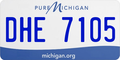 MI license plate DHE7105