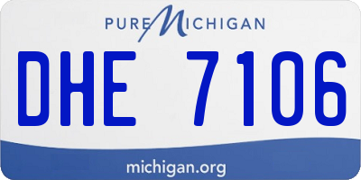 MI license plate DHE7106