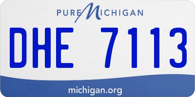 MI license plate DHE7113