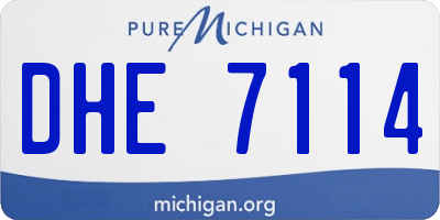 MI license plate DHE7114