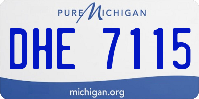 MI license plate DHE7115