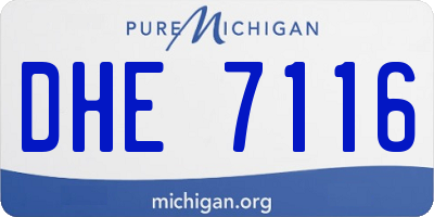 MI license plate DHE7116