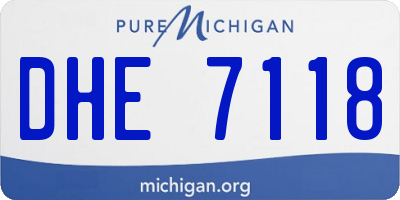MI license plate DHE7118