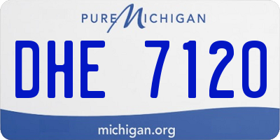 MI license plate DHE7120