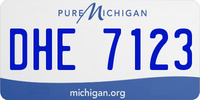 MI license plate DHE7123