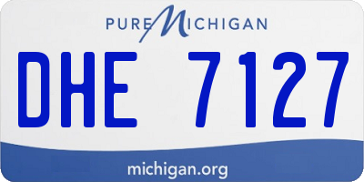 MI license plate DHE7127