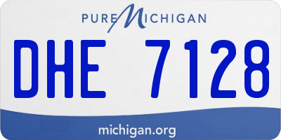 MI license plate DHE7128