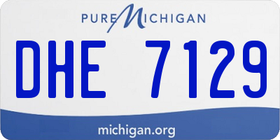 MI license plate DHE7129