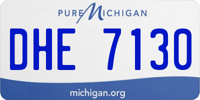 MI license plate DHE7130