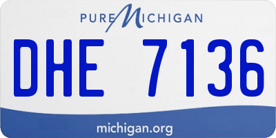 MI license plate DHE7136