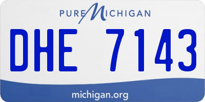 MI license plate DHE7143