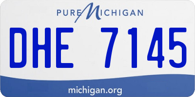 MI license plate DHE7145
