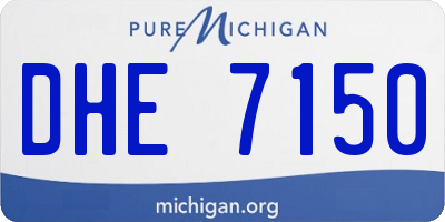 MI license plate DHE7150