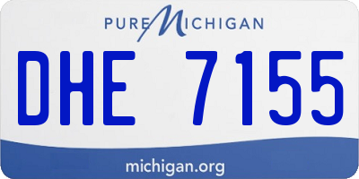 MI license plate DHE7155