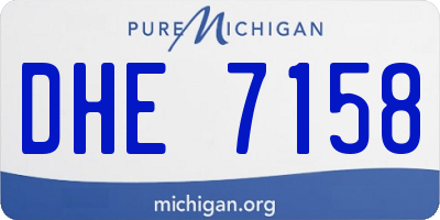 MI license plate DHE7158