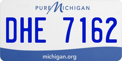 MI license plate DHE7162