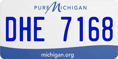 MI license plate DHE7168