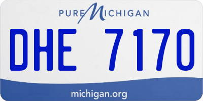 MI license plate DHE7170