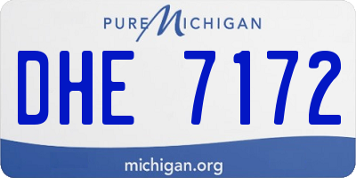 MI license plate DHE7172