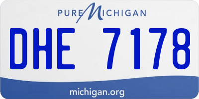MI license plate DHE7178